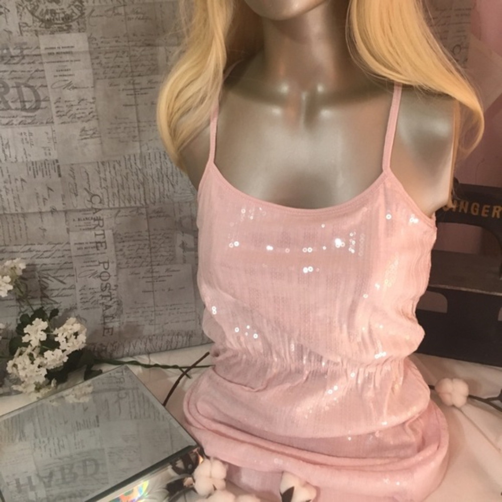Aeropostale Solid Pink Sequin Homecoming Cocktail